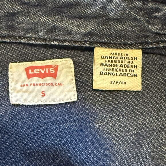 Levi’s Otto Western Denim Dress Women’s Small Button Front Long Sleeve Pockets - Picture 7 of 11